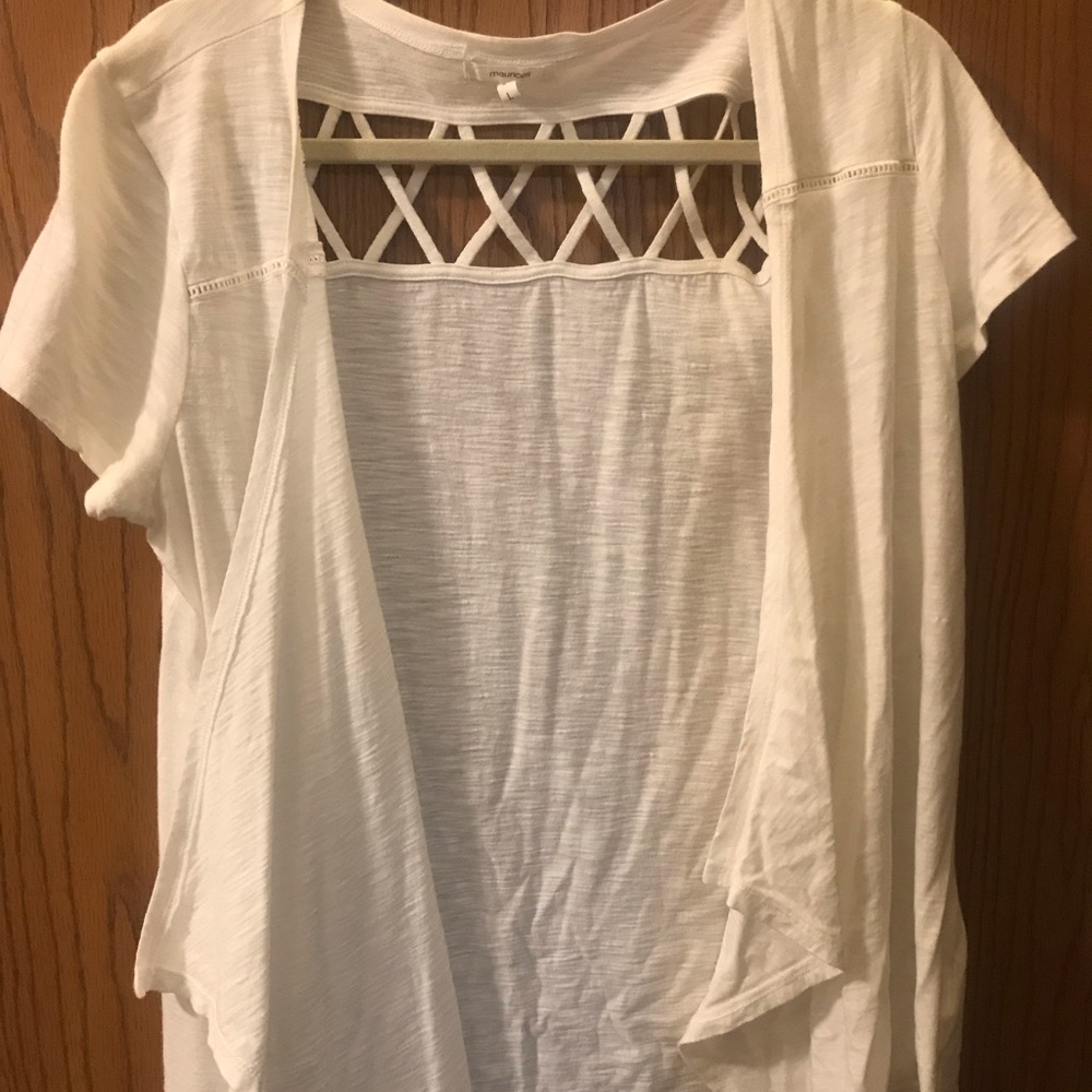 White Short Sleeve Cardigan